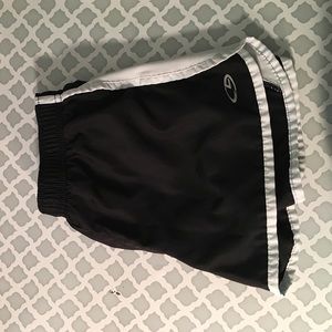 Black with white accent shorts by champion brand