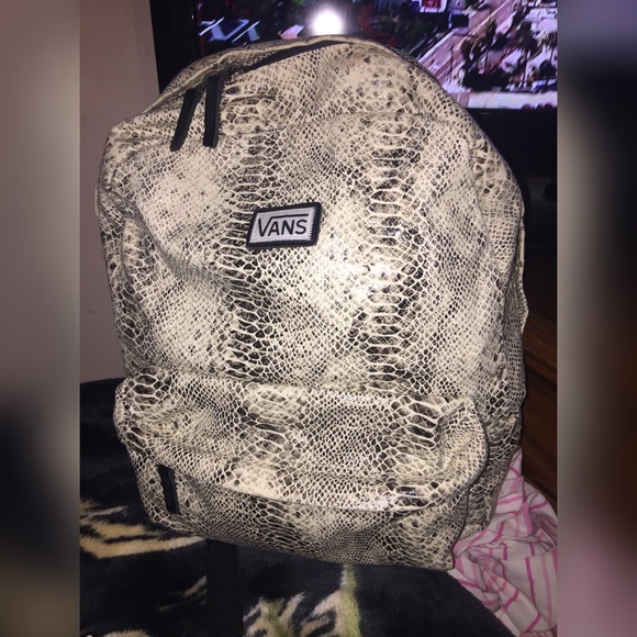 vans snakeskin backpack