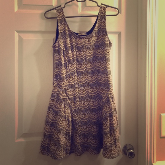 Cream Fit & Flare Dress