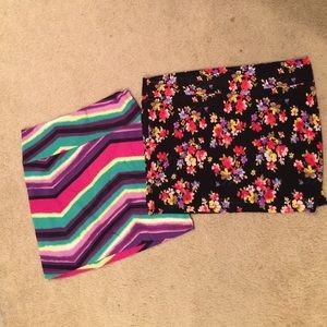 Printed Wet Seal Mini Skirts