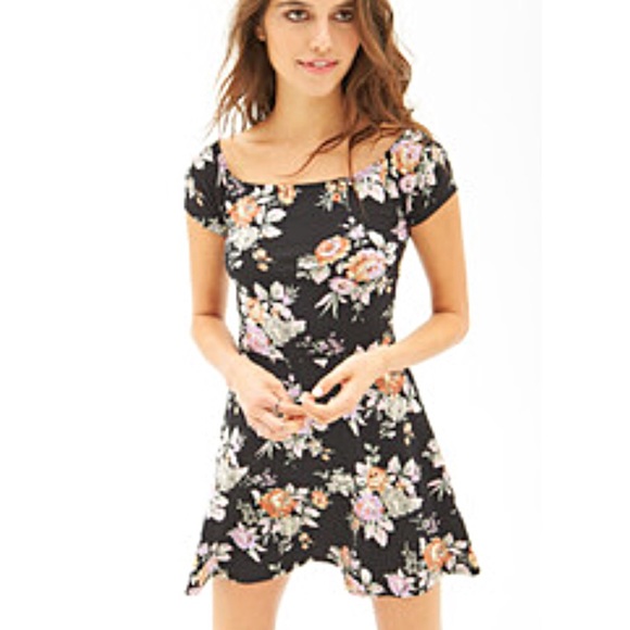 Forever 21 floral print skater dress