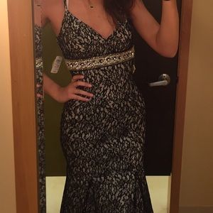 Black and Silver Prom Dress