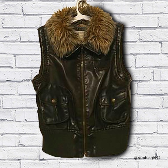 Vegan leather biker vest