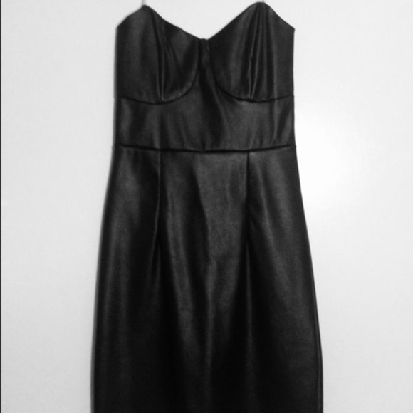 Black leather dress
