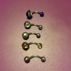 Lot of 5 belly piecings