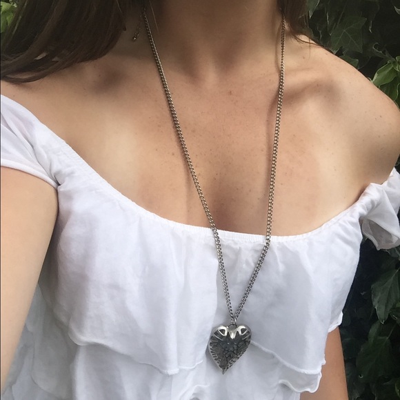 Heart Silver Long Necklace. Nordstrom