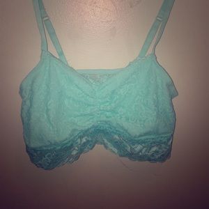 Blue lace bra