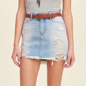 High rise denim mini skirt