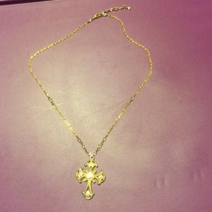Beautiful gold cross necklace