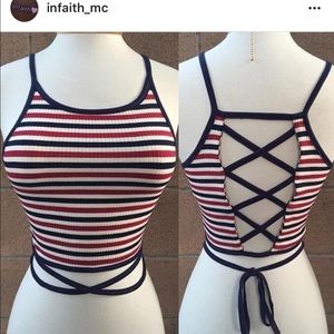 Red and blue Stripe top