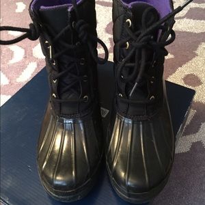 Sperry Topsider Gosling Black Quilted Rain Boots