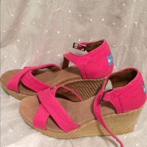 Pink Toms wedge