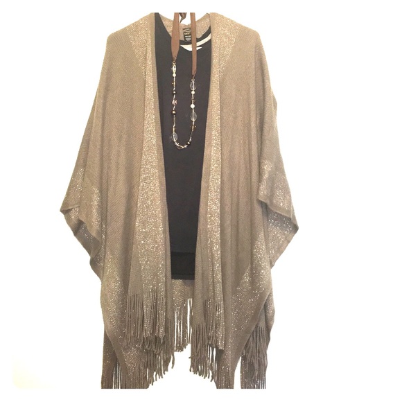 Gorgeous shawl sweater with shimmer