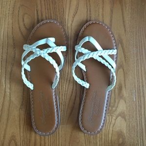 American Eagle Outfitters Brown and White Sandals