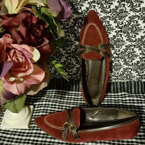 COACH SUEDE LEATHER FLATS - Picture 2 of 8