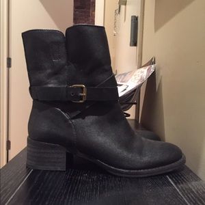 Jcrew factory black leather 5.5 Moto boot
