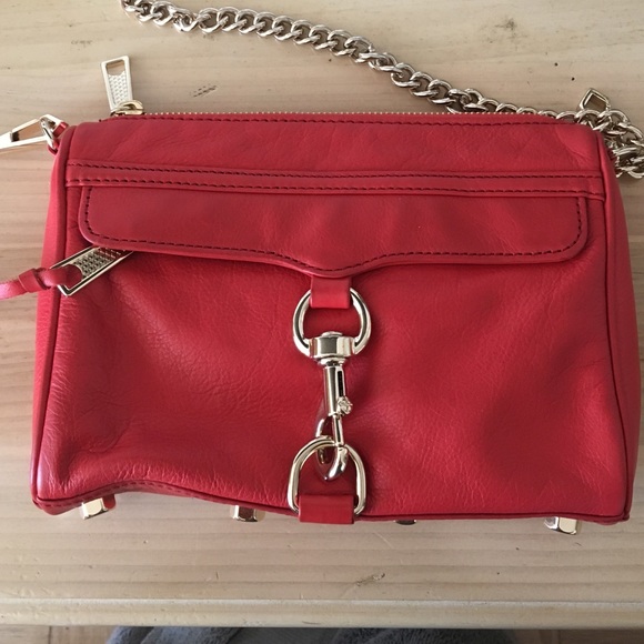 Rebecca Minkoff red and gold mini MAC