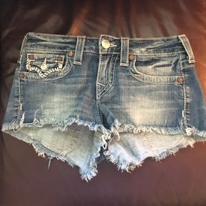True religion denim shorts