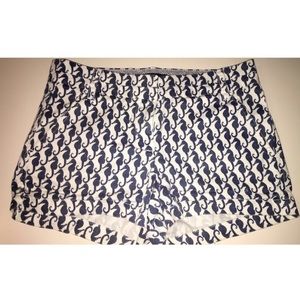 J.crew exclusive white&navy seahorse Chino shorts!