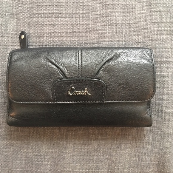Coach black leather wallet