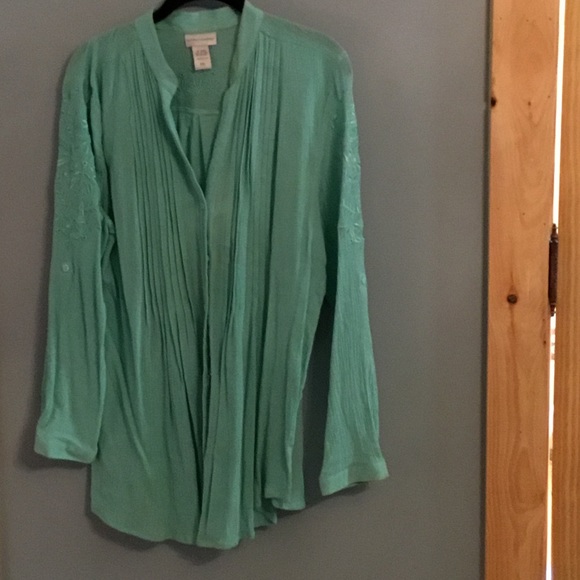 Silk Viscose Tunic in Turquoise