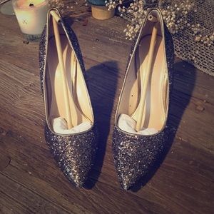 Enzo Angiolini Bronze Glittered Heels