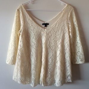 Cream Lace Top