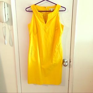 Bright yellow BANANA REPUBLIC sheath dress!