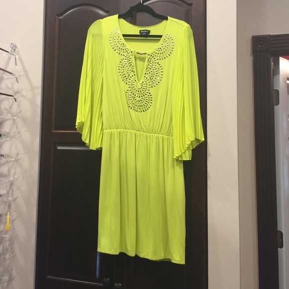 Bebe Lime Green Beaded Dress