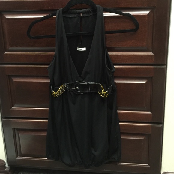Black Clubbing Top with Built in Bra