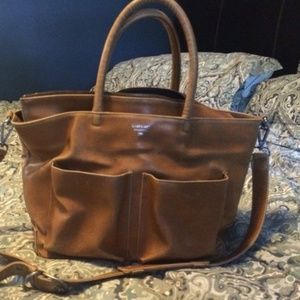 Gorgeous leather work bag or diaper bag