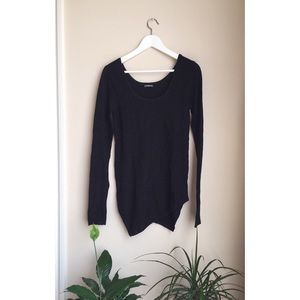 Express Gold Asymmetric Knit Top/Tunic