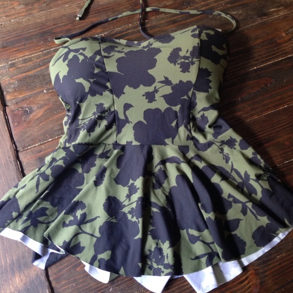 Anthropologie Peplum Swim Top