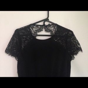 Black loft jumpsuit with lace detail