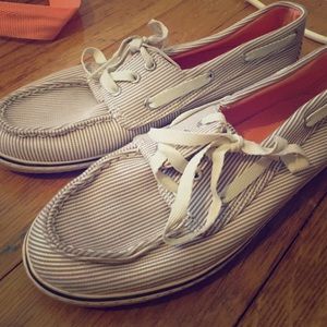 Sz 8 Striped Sperry Top Siders