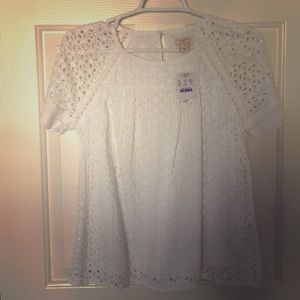 JCrew factory new white eyelet top