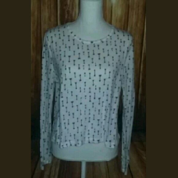 Aeropostale XL White Arrowhead Crop Top Shirt
