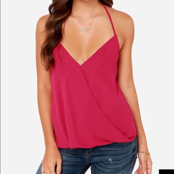 Lulus pink halter crossover top