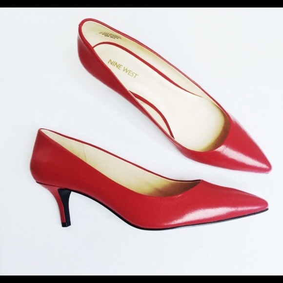 Nine West Red Kitten Heels