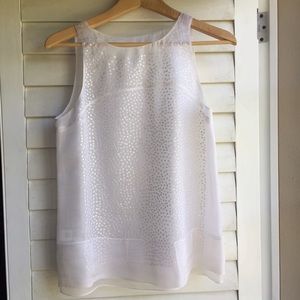 BCBG White Sequined Tank Top