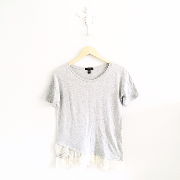 J. Crew Tops - J. Crew Lace Trim T-Shirt