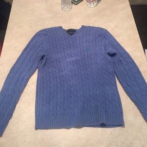 Blue polo sweater