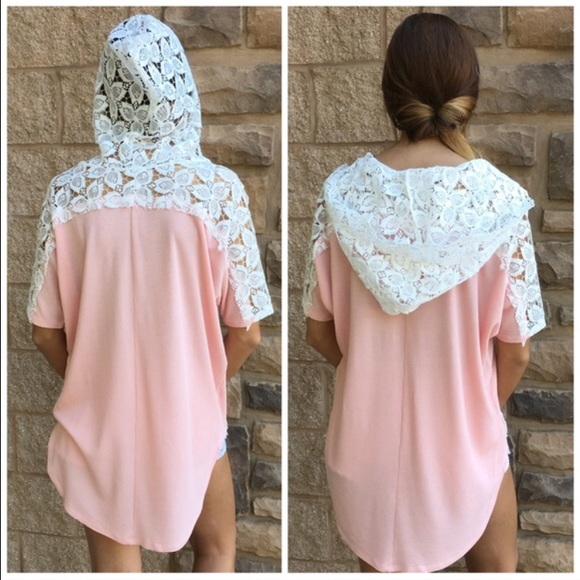 Lace Hoodie Top - Picture 2 of 3