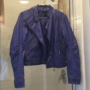 Blue leather jacket!