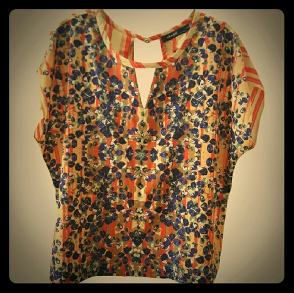 Eloquii by The Limited Blue floral/orange top
