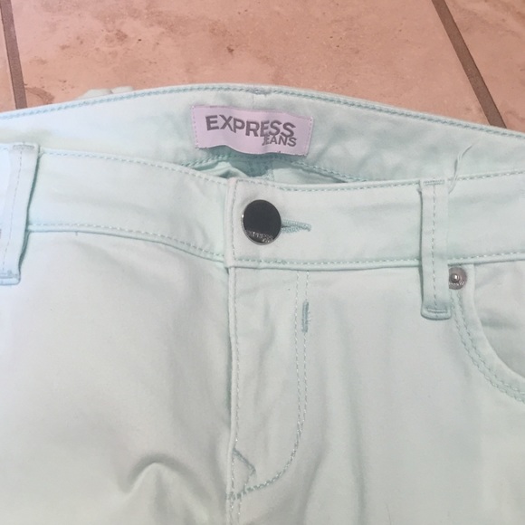 Mint Green Express Skinny Jeans - Picture 3 of 4