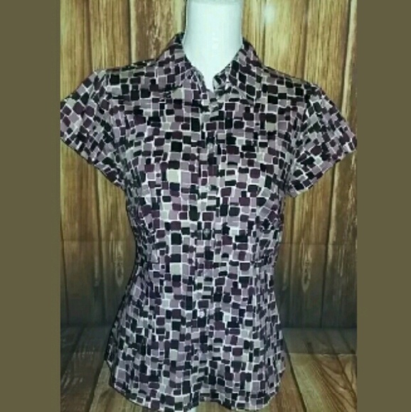 Medium Apt 9 Printed Short Sleeve Work Shirt