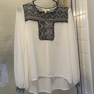 White & black blouse!