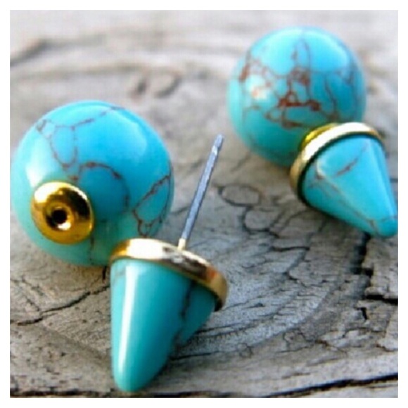 Turquoise Ear Jackets, Turquoise Earrings