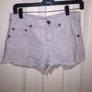 Free People striped denim shorts